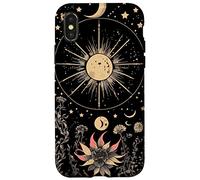 Celestial Cottagecore Moon Astrology Astronomy Wildflowers Case for iPhone X/XS