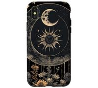 Celestial Cottagecore Moon Astrology Astronomy Wildflowers Case for iPhone X/XS