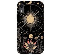 Celestial Cottagecore Moon Astrology Astronomy Wildflowers Case for iPhone XR