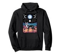Celestial Coyote Spirit of the Desert Night Moon Phases Pullover Hoodie