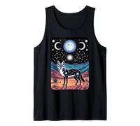 Celestial Coyote Spirit of the Desert Night Moon Phases Tank Top