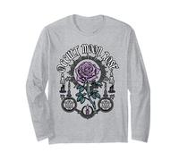 Celestial Crescent Moon and Rose Gothic Art Long Sleeve T-Shirt