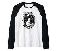 Celestial Crescent Moon Phases Fox Floral Mystical Boho Raglan Baseball Tee