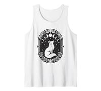 Celestial Crescent Moon Phases Fox Floral Mystical Boho Tank Top