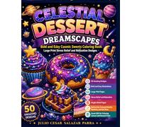 CELESTIAL DESSERT DREAMSCAPES: Bold and Easy Cosmic Sweets Coloring Book Large Print Stress Relief and Relaxation Designs