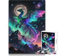Celestial Dragon Over Mountains 1000 Piece Jigsaws for Teenagers Fun Learning with Brain Game Perfect Thoughtful Festive Present Size 50x75cm