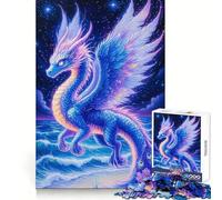 Celestial Dragon Over Ocean 1000 Pieces Jigsaw Puzzles for Adults Mental Exercise Stress Relief Fun Snug Lock Memorable Gift size 50x75cm