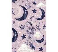 Celestial Dreams Dot Grid Journal: Soft Lavender Moon & Star Pattern | 6×9 Dot Grid Notebook | Matte Finish for Planning, Creativity & Mindful Writing