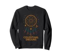 Celestial Dreams Dreamcatcher Stars Moon Feathers Sweatshirt