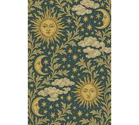 Celestial Dreams Lined Notebook - 6x9” Vintage Gold Sun & Moon Cover | 100 Pages for Writing, Journaling, or Creative Notes