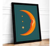 Celestial Dreams Minimalist Framed Wall Art Print A2 (59.4×42cm) Black, Wall Decor for Living Room, Bedroom, Office & Home, Ready to Hang, Art Gift