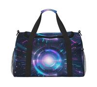 Celestial Dreams Print Travel Duffel Bag for Men & Women, Foldable Travel Bags and Spacious Weekender Tote Bag for Storage Toiletry Luggage Personal Item, Black, L