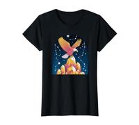 Celestial Eagle On Crystal Mountain Value Graphic T-Shirt, Women, Black, S