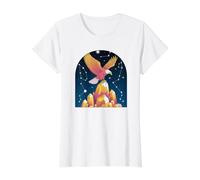 Celestial Eagle On Crystal Mountain Value Graphic T-Shirt, Women, White, S