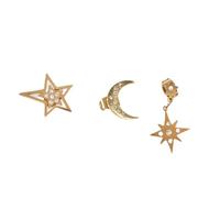 Celestial Earring Set | 3-Pair Gold Star Earrings in Gift Box | Festive Jewellery for Women