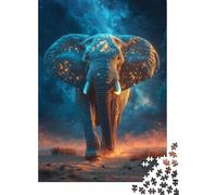 Celestial Elephant in Desert Landscape_2 1000 Pieces Jigsaw Puzzle, Animal Lover Puzzle, Calm Indoor Activity, 70x50cm/1000pcs
