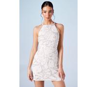 Celestial Embellished Halter neck Mini Bridal Dress Coast Ivory 16