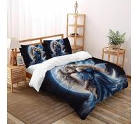 Celestial Fairy Grace Bedding Set 3D Printed Fantasy Theme Duvet Cover Set 3 Pcs Microfiber Quilt Cover Suitable for All Seasons with Pillowcase King（220x240cm）