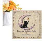 Celestial Feline Tapestry - Contemporary Serene Night Scenery | Interior Hanging Textile with Matte Finish & Artistic Animal Imagery for Parlor, Events, Portraits and Dining Room Celebration