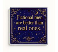 Celestial Fiction Acrylic Coaster Gift for Book Lovers - Fantasy Realm Design with Gold Foil Accents