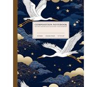 Celestial Flight Composition Notebook | Cosmic College-Ruled Notebook: Soaring Cranes | 110 Pages | 7.5" x 9.25" | Perfect for Students, Artists, and Dreamers