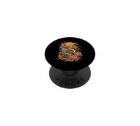 Celestial Floral Dragon Art Fantasy Moon Mythical Creature PopSockets Adhesive PopGrip