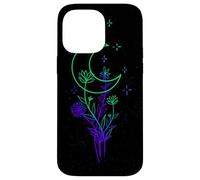Celestial Flower Moon Line Art Vibrant Witchy Aesthetic Case for iPhone 14 Pro Max