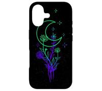 Celestial Flower Moon Line Art Vibrant Witchy Aesthetic Case for iPhone 17