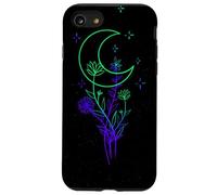 Celestial Flower Moon Line Art Vibrant Witchy Aesthetic Case for iPhone SE (2020) / 7/8