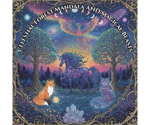 Celestial Forest: Mandala Scenes and Magical Beasts: Where Forest Magic Meets Mandala Art - A Coloring Adventure for Mindfulness and Imagination