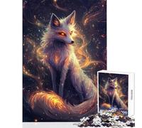 Celestial Fox Glow- Jigsaw Puzzle 1000 Piece for Teenagers Serene Peaceful Play Activity Peaceful Calm Stress Relief (38X26cm)