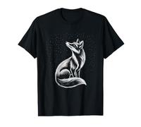 Celestial Fox Under Stars Vintage Woodland Animal Art Night Value Graphic T-Shirt