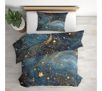 Celestial Galaxy King Size Bedding Sets 3 Piece, Bedroom Decor Duvet Cover and 2 Pillowcases, Starry Sky Star Quilt Cover with Zip, Ultra Soft Microfibre YH-V29