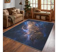 Celestial Galaxy Rug, Magic Scroll Area Rug 160x220cm, Machine Washable Rug for Living Room, Bedroom, Non Slip Soft Carpet, Kids Boys Teen Home Decor & Gifts D#1159