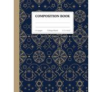 Celestial Geometry Composition Book: Elegant Navy & Gold Star and Moon Notebook | 110 College-Ruled Pages | Aesthetic Astrology Journal for School, Writing & Daily Notes( 7.5” x 9.25”)