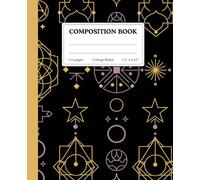 Celestial Geometry Composition Notebook: celestial symbols & geometric pattern notebook | Black, Gold & Lavender Aesthetic Journal (110 College-Ruled Pages) , Writing & Daily Notes (7.5” x 9.25”)