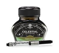 Celestial Glitter Gaia's Grove Shimmer Ink for Fountain Pen with Converter, Green/Green Shimmer, 30ml