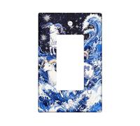 Celestial Goat Light Switch Cover Plates Cosmic Blue Waves for Home Decor Thermoplastic Standard Size