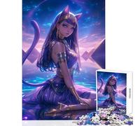 Celestial Goddess Bastet Jigsaw Puzzles for Adults 1000 Pieces Improve Detailed Observation Skills Mindful Relaxing Leisure Game (50x75cm)