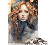 Celestial Goddess Jigsaw Puzzles Puzzles for Adults Kids. 1000 Piece Whimsical Challenge Toy Educational Games Home Decoration for Educational Games Gifts 1000pcs (38x26cm)