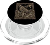 Celestial Great Horned Owl Woodcut Totem Forest Moonlight PopSockets PopGrip for MagSafe