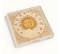 Celestial Harmony Acrylic Coaster Gift - Boho Astrological Design with Sun Moon Phases and Zodiac Accents