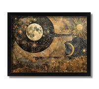 Celestial Harmony Moon Sun and Stars Art Print Night Sky Print Astrology Art Poster A4 - Wall Art Home Decor Movie Poster Canvas Film Cinema Retro Vintage Cult Classic Nostargic Saga Modern reprint w