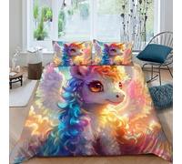 Celestial Horse Bedding Set Theme Bedspread Animal Themes Wildlife Duvet Cover Set Microfiber Comforter Cover Universal for All Seasons with Pillow King(220x240cm)