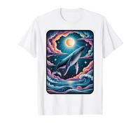 Celestial Humpback Whale Dreamer Value Graphic T-Shirt, Men, White, L