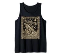 Celestial Humpback Whale Totem Woodcut Engraving Cetus Const Tank Top