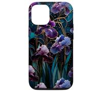 Celestial Iris Floral Art Nouveau Gothic Purple Garden Bloom Case for iPhone 12/12 Pro