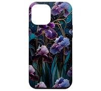 Celestial Iris Floral Art Nouveau Gothic Purple Garden Bloom Case for iPhone 12 Pro Max