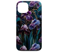 Celestial Iris Floral Art Nouveau Gothic Purple Garden Bloom Case for iPhone 13