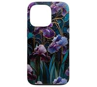 Celestial Iris Floral Art Nouveau Gothic Purple Garden Bloom Case for iPhone 13 Pro